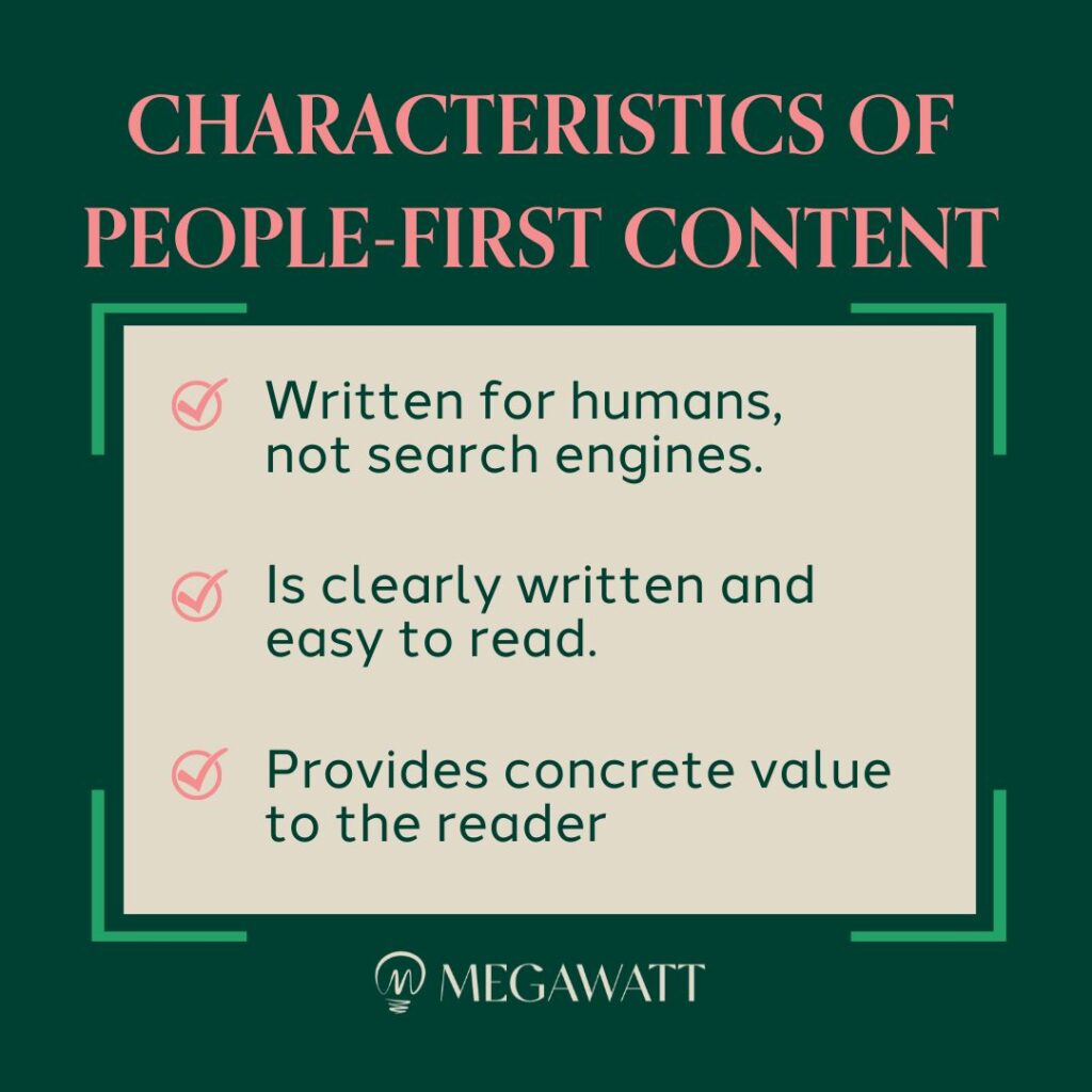 Characteristics of People-First Content